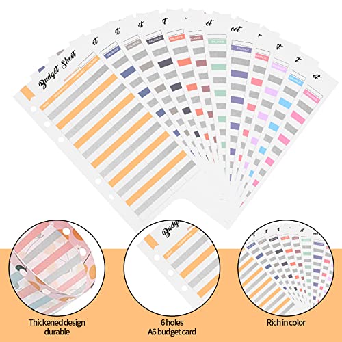 60 Blätter Budget Blätter, A6 Budget Planner, 6 Löcher Budgetblatt Budget Sheets, Nachfüllpapier Binder Organizer Budget Geld Organizer Blätter Zubehör für Büro Zuhause Schule Budget (B)