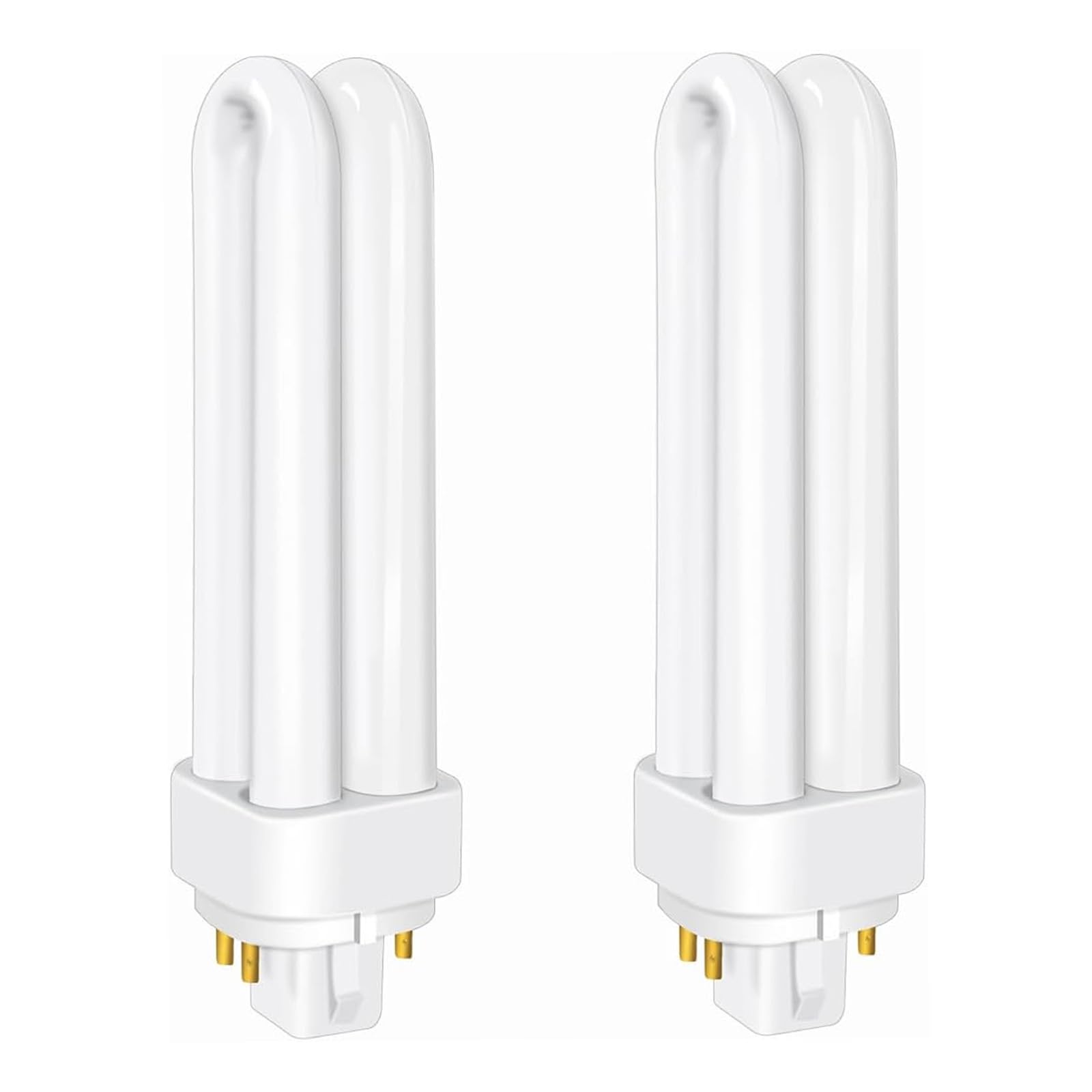 Innovess 2PCS G24q-1 Compact Fluorescent Light Bulb, 13W 4-Pin Neutral Light 4000K 900LM 2U Energy Saving CFL Tube 220V PLC Non-Dimmable Lamp for Bathroom Corridor Kitchen