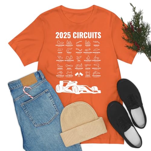 2025 Open Wheel Racing World Circuits Race Schedule Formula Racing Car T-Shirt for Men Women