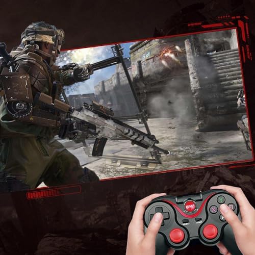 Coverzone Evrensel Wireless Gamepad, USB Kablosuz Bluetooth 5.0 Joystick TV Box Konsol Oyun Kumandası, Android iOS Cep Telefonu Tutucu için X3 - Görsel 3