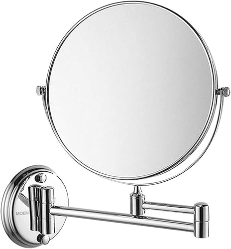 Espejo plegable para baño, espejo de afeitado, aumento de 10x, espejo giratorio de pared de dos caras de 8 pulgadas para familias, hoteles, baños,