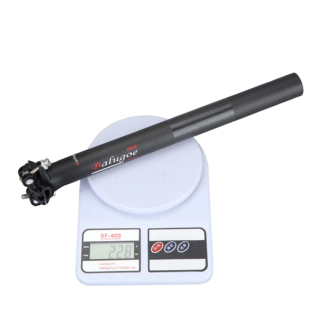 Fahrradsattelstütze 3K Vollcarbonfaser Fahrradsattelstütze Carbon Fahrradsattelstützen MTB Fahrradteile 27,2/30,8/31,6 * 350mm400mm Fahrradsattelstütze (30,8-400mm)
