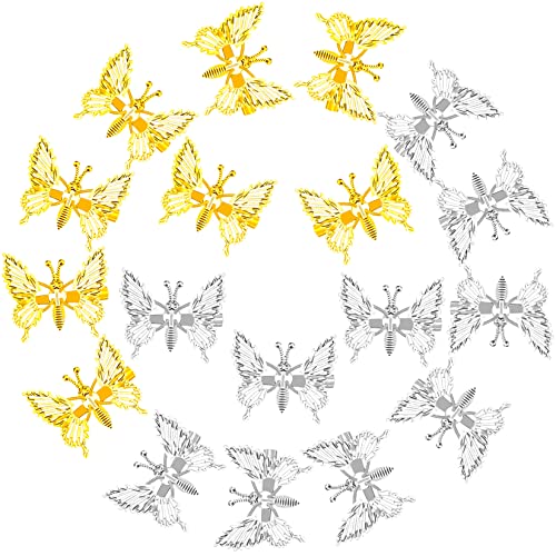 16 PCS Butterfly Hair Clips 3D Moving Wing Metallic Hair Pins Hollow Butterfly Hair Clamps Cute Barrettes 90s Alligator Clip Hair Accessories for Women Girls Party Wedding