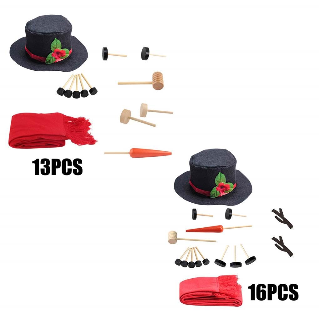 Schneemann-Set, Weihnachts-Kostüm, Urlaubszubehör, Festival-Zubehör, Verkleidungs-Set, verschleißfest, helle Farbe, Cosplay-Requisite, 13-teilig