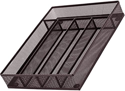 COSWE Silverware Tray for Drawer, Silverware Organizer, Metal Drawer Organizer Kitchen Utensils with Foam Feet Multi Compartments Cutlery Organizer in Drawer
