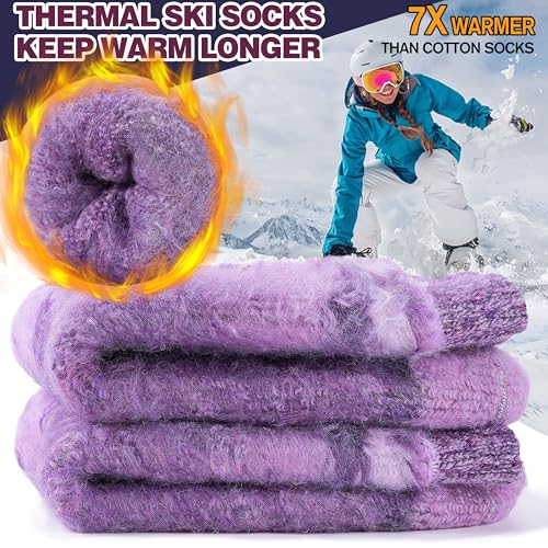 Image of 3 Pairs Thermal Warm Socks for Men & Women Thick Winter Extra Warm Insulated Boot Ski Socks for Cold Weather