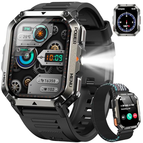 IOWODO Montre Connectée Homme Femme W70pro, Illumination,Batterie 900 mAh, Écran Tacile 2.01" TFT, Appel Bluetooth, Cardiofréquence/SPO2, Analyse Sommeil, 100+ Modes Sport,pour Android/iOS (Noire)