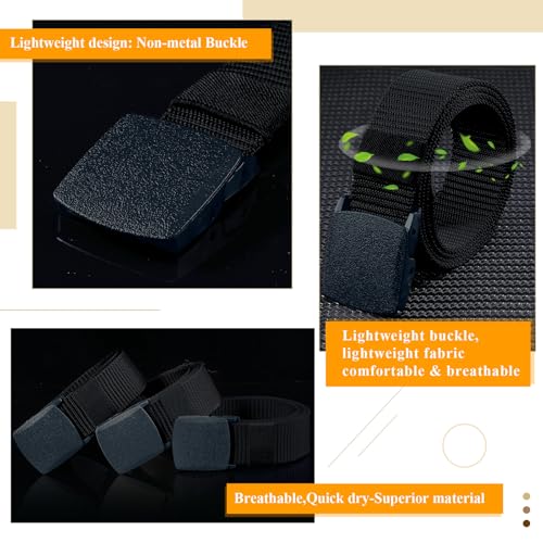 Tarpop 10 Pack Nylon Military Belts for Men Canvas Web Woven Waist Breathable Nylon Belt for Men, 47 Inch3