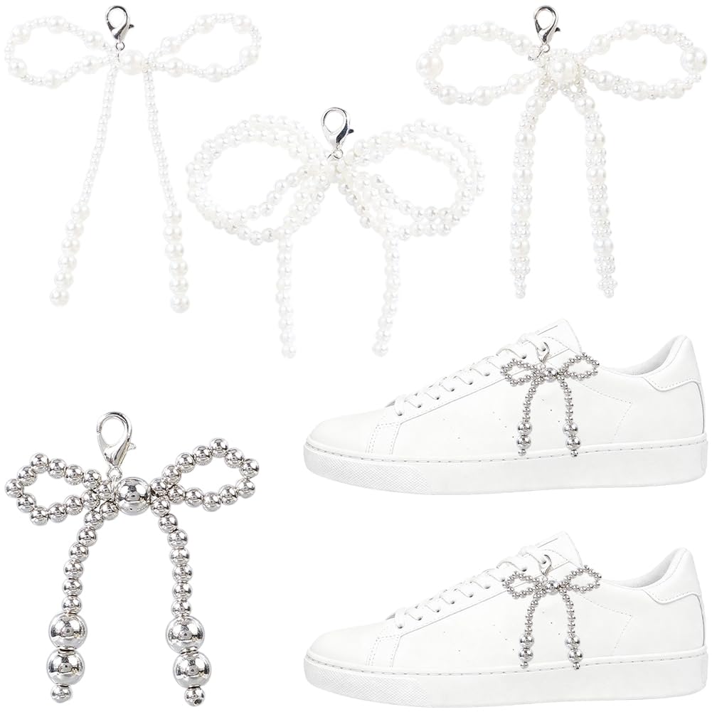 CRASPIRE 4 Pcs 2 Colors Rhinestone Flower Shape Crystal Shoe Clip Shoe Charms Buckles Gold Silver Detachable Jewelry Decoration for Women — view 6