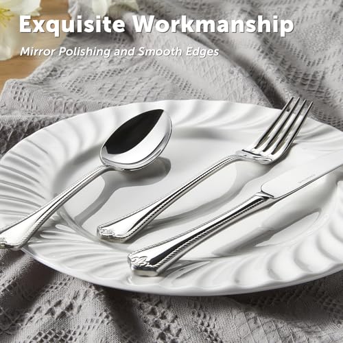 KINGSTONE-Silverware-Set-20-piece-1810-Stainless-Steel-Flatware-Set-Cutlery-Set-for-4-for-Kitchen-Home-Wedding-Party-Mirror-Polished-and-Dishwasher-Safe-Featured-Gifts