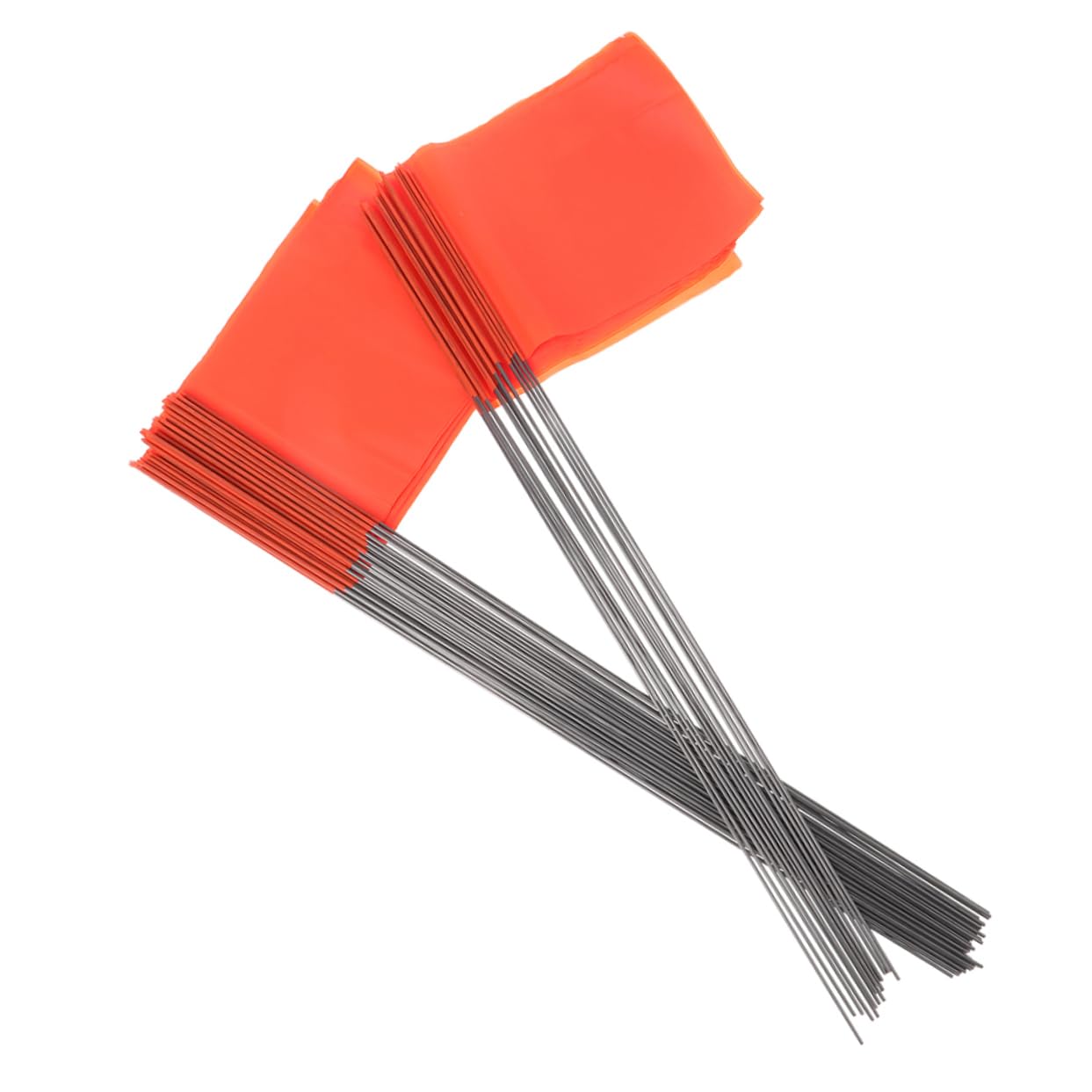 Banderas de Marcado para Jardín 100 Piezas Acero Pvc Naranja | Uso en Jardín y Construcción, Color Visible, Formato Versátil, Lote de 100 Unidades
