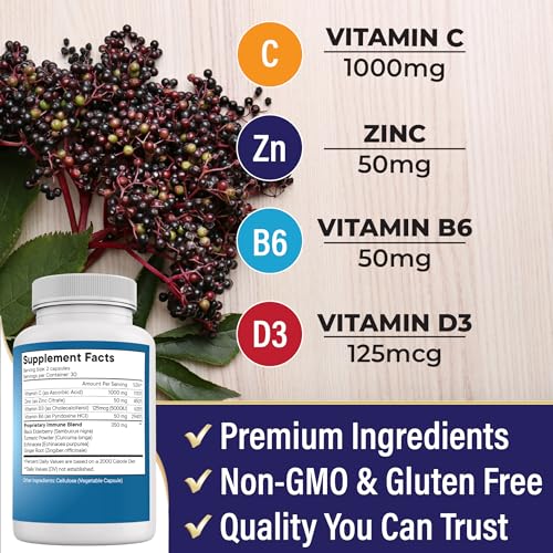 NEW AGE 8 in 1 Immune Support Booster Supplement with Echinacea, Vitamin C and Zinc 50mg, Vitamin D 5000 IU, Turmeric Curcumin & Ginger, B6, Elderberry 120 Count (Pack of 2) - Image 6