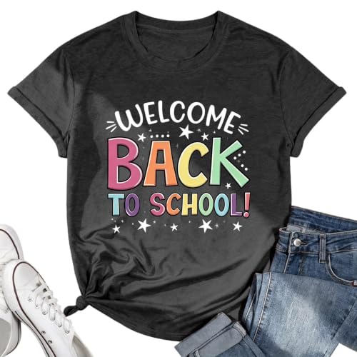 Welcome Back to School Shirt Teacher Shirts for Women First Day of School Short Sleeve Teacher Life Tees Tops - image 1