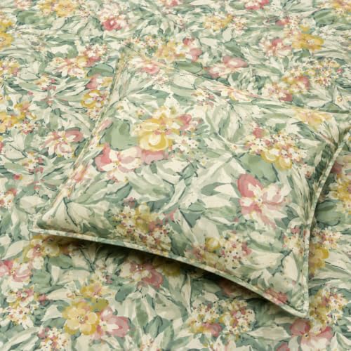 Image of 400TC Cotton Feel Glace Cotton Double Bed Elastic Fitted Bedsheet Queen Size 78 x 60 Inches with 2 Pillow Covers (Petalia)
