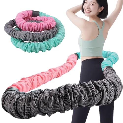 布地カバー ソフトフラフープ ダイエット ベリー フィットネス ベリートレーニング用 スプリングフラフープ 折りたたみ式 ポータブル 静音設計 水洗い可能 フラサークル シェイプアップ リング 室内 屋外用 男女兼用