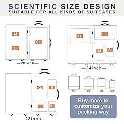 Set of 4 Waterproof Compressible Storage Bags Suitcase Partners Made of TPU Nylon Durable Luggage Organizers Suitable for Home Travel Camping Gym Red