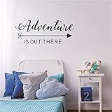 Nursery Room Wall Decal Adventure is Out There Quotes Girl Boys Room Wall Sticker Motivational Boys...