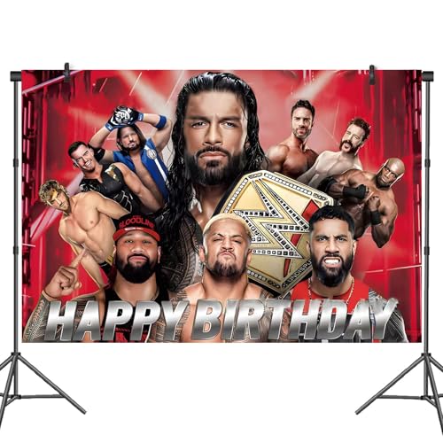 Wrestling Backdrop Wrestling Party Background Photo Booth Banner Sports Theme Party Large Fabric Artistic for Wrestling Birthday Party Decorations Indoor Outdoor Backdrop (5 * 3FT)