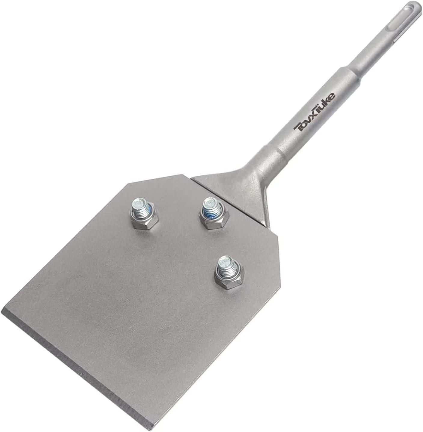 TovxTuke SDS Plus Floor Scraper, 4 Inch Wide Tile Thinset Scaling Chisel, 4" x 10" Thinset Scraper Adhesives Remover Wall Scraper Works with SDS Plus Rotary Hammer