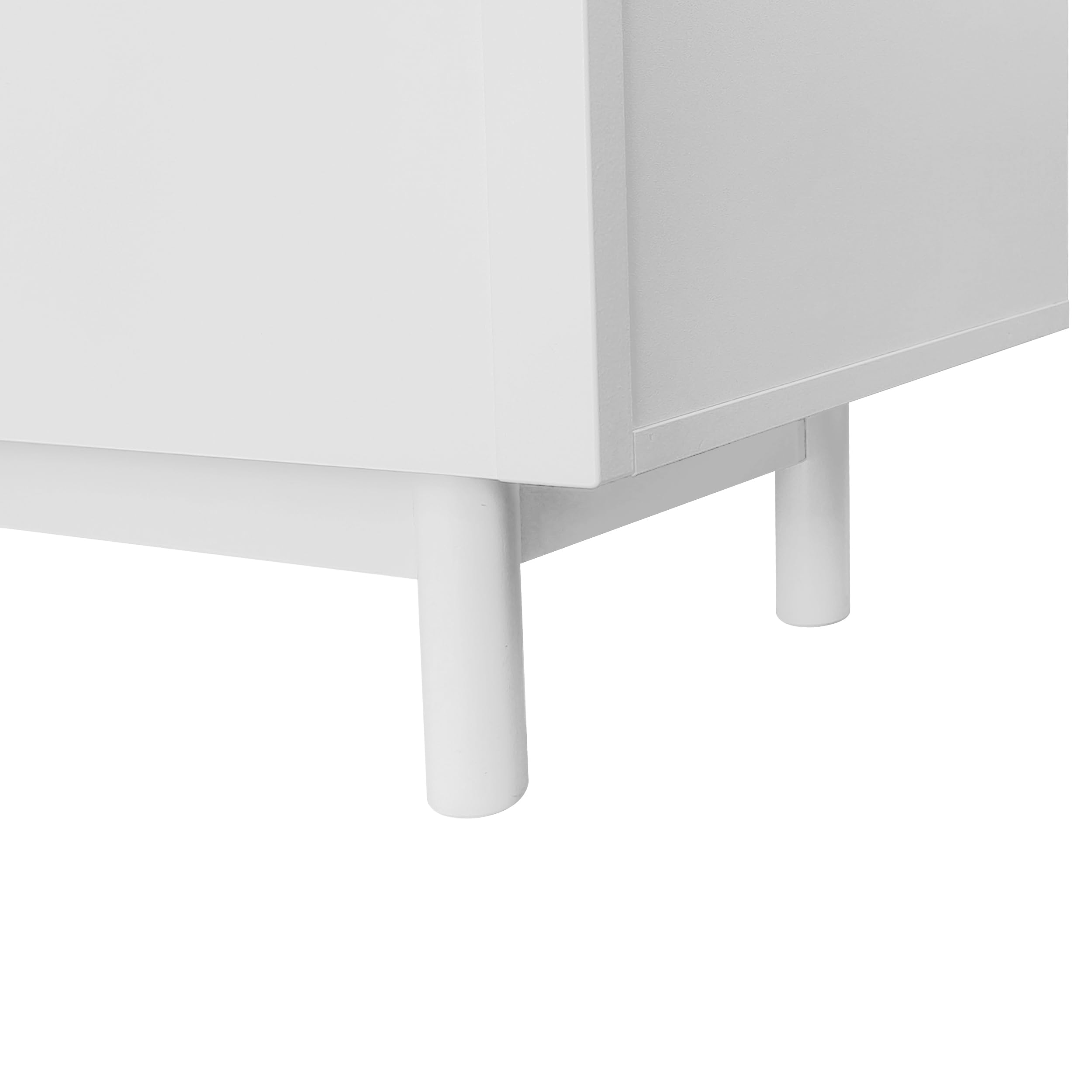 Glanzende Tv-kast - Woonkamer Tv-kast Met Ledverlichting - 6 Deuren En 2 Lades Wit En Grijs