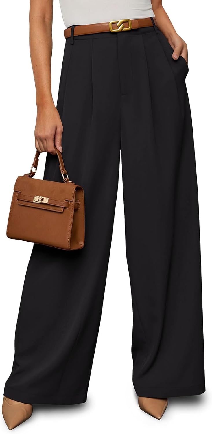 NIMIN Women Wide Leg Palazzo Pants High Waisted Business Casual Pants Dressy Loose Work Trousers 2025 Summer Slacks