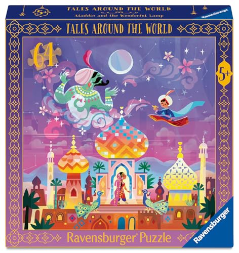 Ravensburger - Puzzle Aladino e La Lampada Meravigliosa | Puzzle Bambini 5 Anni In Su | Puzzle Ravensburger 64 Pezzi | Giochi Per Bambini 33x33 cm | Regalo Bambino 5 Anni O Più