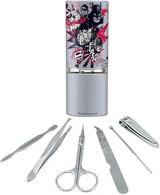Justice League Character Heads Stainless Steel Manicure Pedicure Grooming Beauty Care Travel Kit