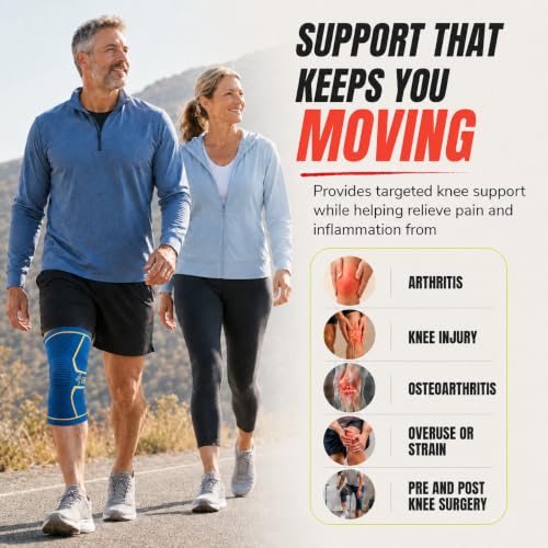 Image of Knee Brace for Men and Women Knee Compression Sleeve Knee Support Wraps for Arthritis Joint Pain Relief, Workout, Swelling, Sports, Circulation, Running, Recovery for ACL & Meniscus Tear