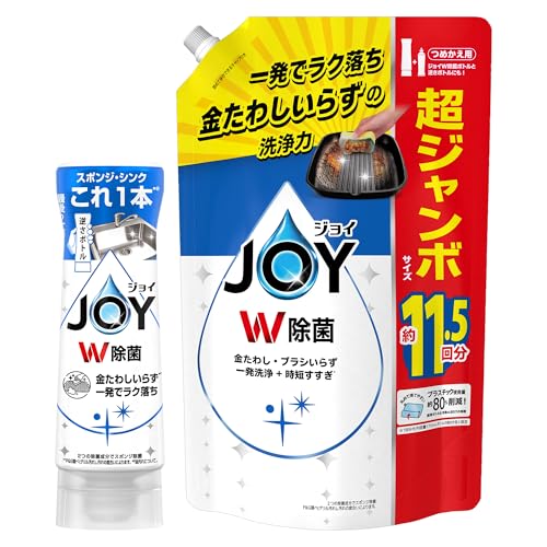ジョイ 【まとめ買い】 W除菌 食器用洗剤 逆さボトル 290mL + 詰め替え 超特大ジャンボ 1490mL