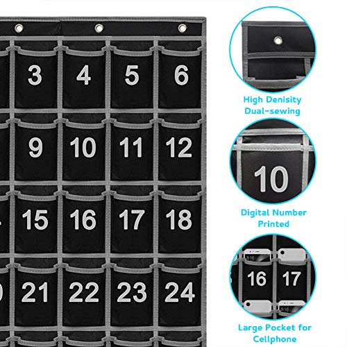 Eamay 24 Numbered Classroom Pocket Charts for Cell Phones and
