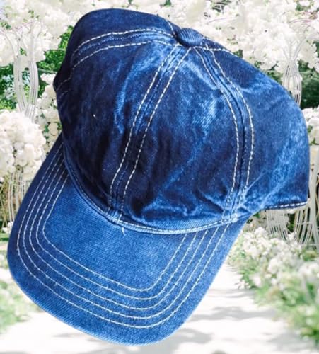 Image of Men's & Women's Unisex Denim Cap (Blue Black Free Size) (Pack of 1)