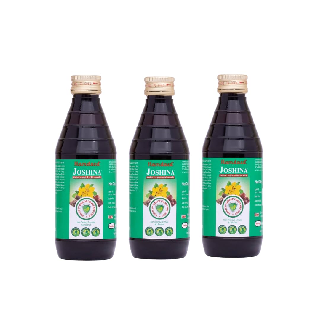 Hamdard Joshina | 200 ml | Eases Throat Discomfort | Helps manage Cough, Cold and Sore Throat | Herbal Remedy | All-natural | Unani Formulation | Pack of 2