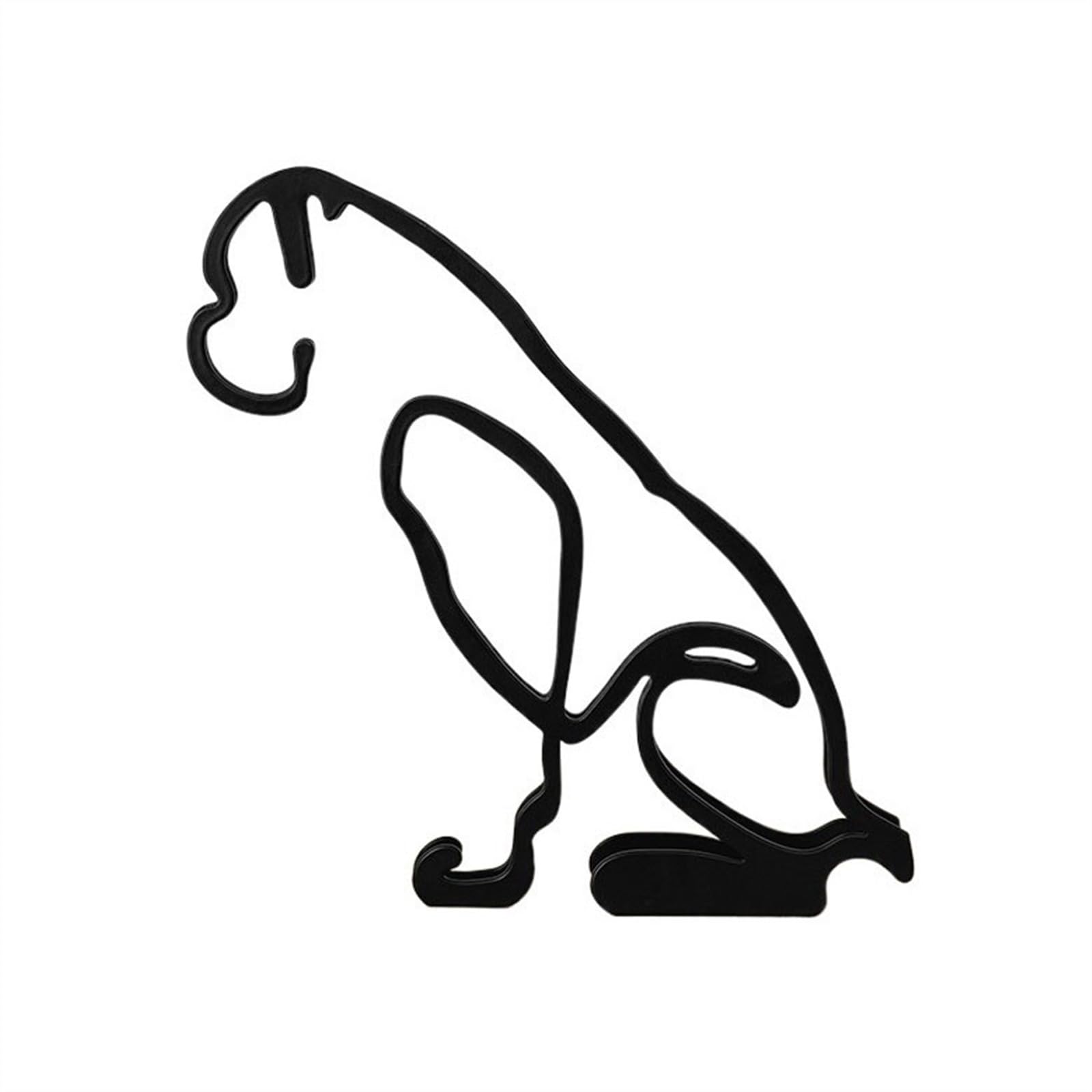 ZENY896V Sculptures Desktop Ornaments Modern Iron Lines Dog Crafts Home Decorations Decor(F)