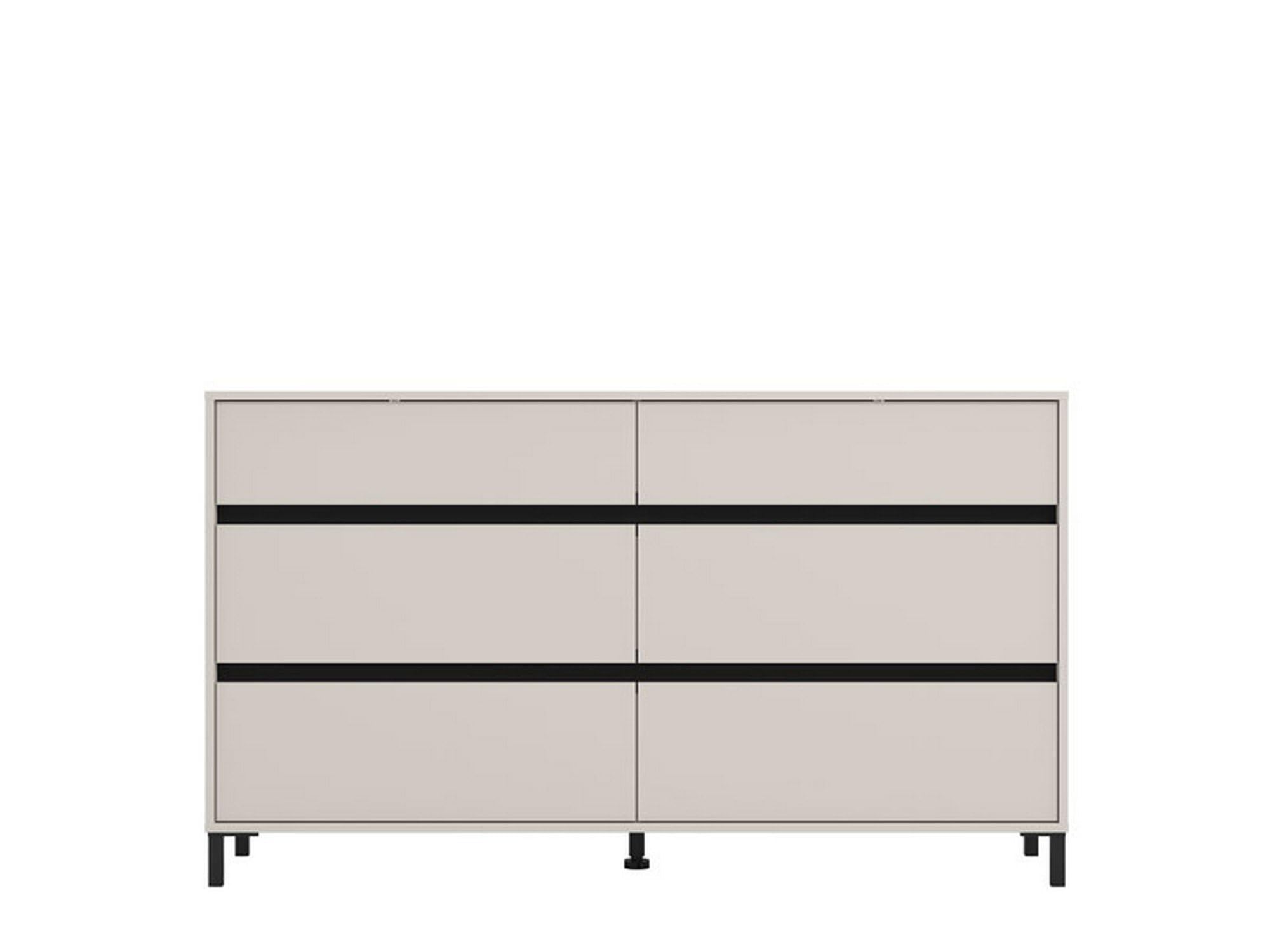 Dmora Cassettiera Chiketoo 157x40x90h cm Beige 6 Cassetti Apertura Scorrevole, Chiusura Scorrevole