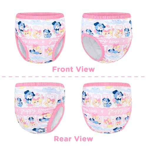 Image of Littleforbig Soft Silky Underwear Comfortable Washable Reusable Waterproof Adult Training Pants - Puppy Love Little Blue L