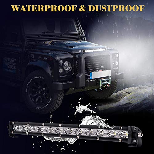 Zmoon Slim LED Light Bar 14" 60W 6000LM Single Row Driving Flood Lights for Off Road/Jeep/Trucks/Boats/ATV etc.