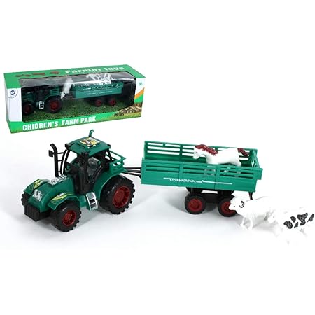 Jouet tracteur avec remorque et animaux Clearance