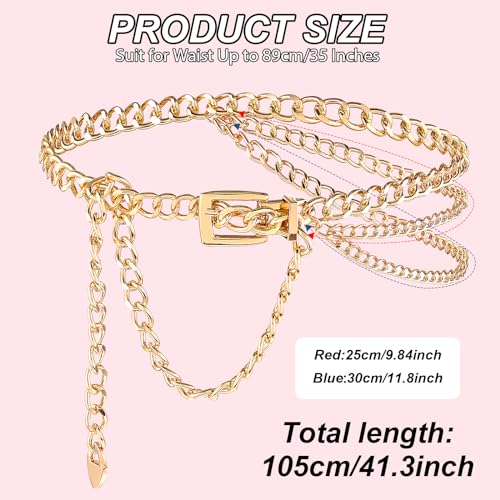 Multilayer Waist Chain Belt, Adjustable Metal Chain Dress Belt Body Belly Jewelry Women Girls Jeans Trousers4