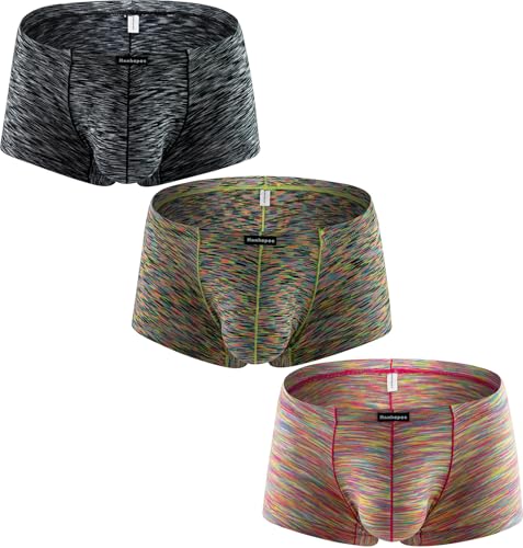 Mens Active Trunks Underwear Polyester Boxer Briefs Short Leg Comfortable