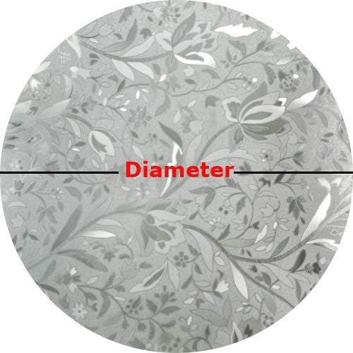 Miniatura 2 de Autotech Park Película circular precortada para ventana, diseño floral serie 5, adhesivo autoestático, diámetro de 24 pulgadas