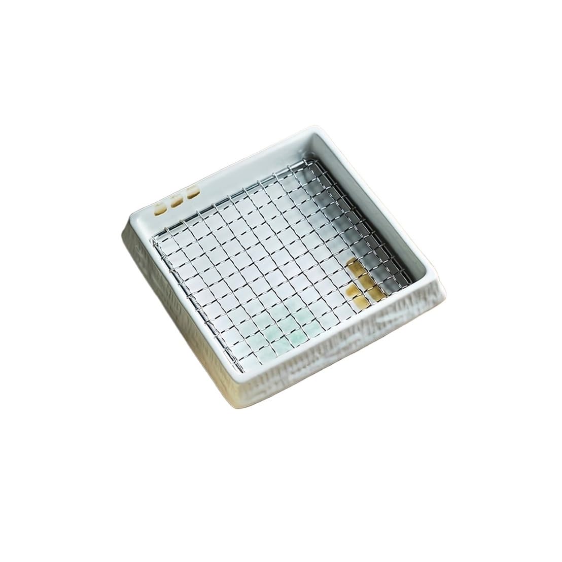 GFHTRELY Dinner Tray Square Snack Plate Barbecue Ceramic Dessert Plate Dinner Plate(D)