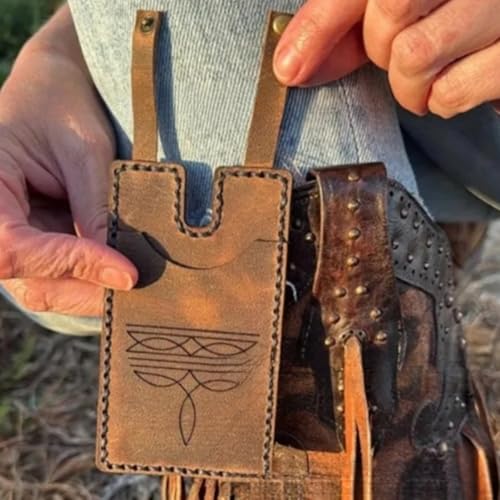 2025 Fashion Leather Wallet for Women, Western Boot Wallet with Snap Strap Handcrafted Credit Card Holder, Small Wallets with Snap Fastening Stylish Carry All Wallets Boot Wallet for Women (Pink)3