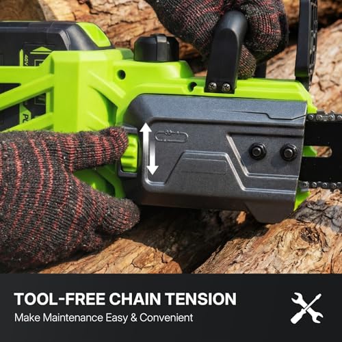 Image of WORKIT 16 Inch Electric Chainsaw, 40V Brushless Chain Saw Cordless with 2x4.0Ah Batteries, Tool-Free Chain Tension, Auto Oiling, Battery Chainsaw for Tree Trimming, Wood Cutting, Yard Work
