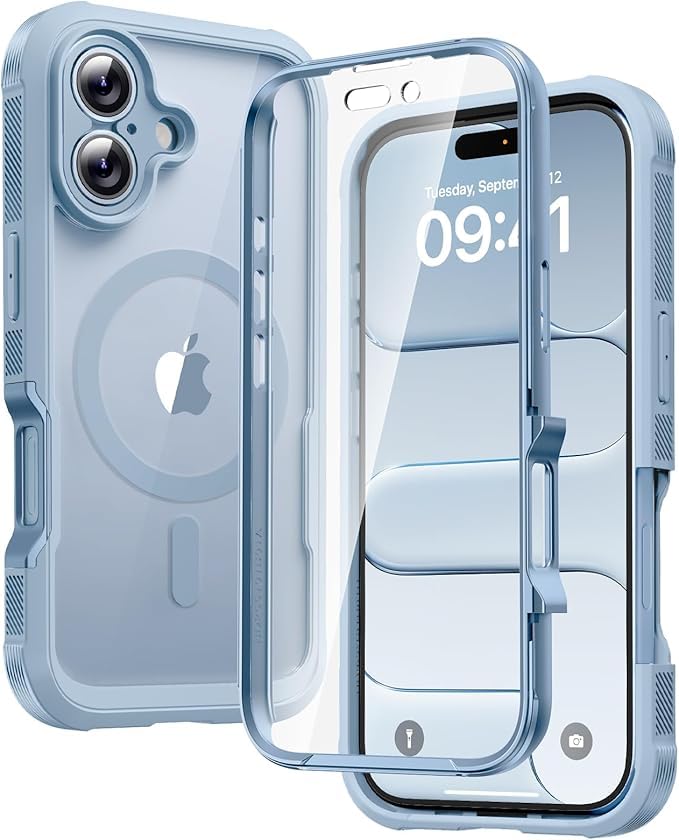 Diaclara für iPhone 17 Pro Hülle mit MagSafe, Militärschutz 360 Grad Vollschutz Schutzhülle mit integrierter Displayschutzfolie und Kameraschutz, Handyhülle Case für iPhone 17 Pro 6,3",Blau