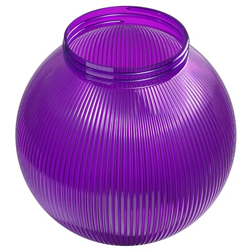 Image of KASTLITE Purple Ribbed 6 inch Acrylic Festival Globe, 3.25 inch Threaded Neck