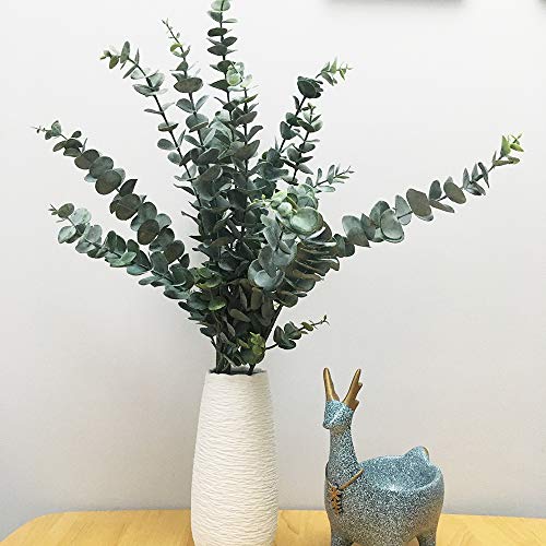 Wellindecor 3 Pcs Faux Eucalyptus Stems Artificial Eucalyptus Leaves Spray Fake Eucalyptus Branches Artificial Greenery Stems For Wedding Party Vase Floral Arrangement Home Entryway Table Décor #TOP6