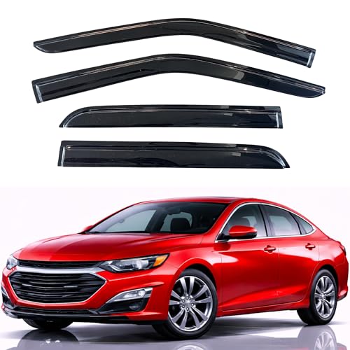 Image of KPY Rain Guards Fit for 2016-2025 Chevrolet /Chevy Malibu, Out-Channel Window Visors Vent Wind Deflectors 4PC, Car Accessories for 16-25 Malibu (Excludes 2016 Limited Model)