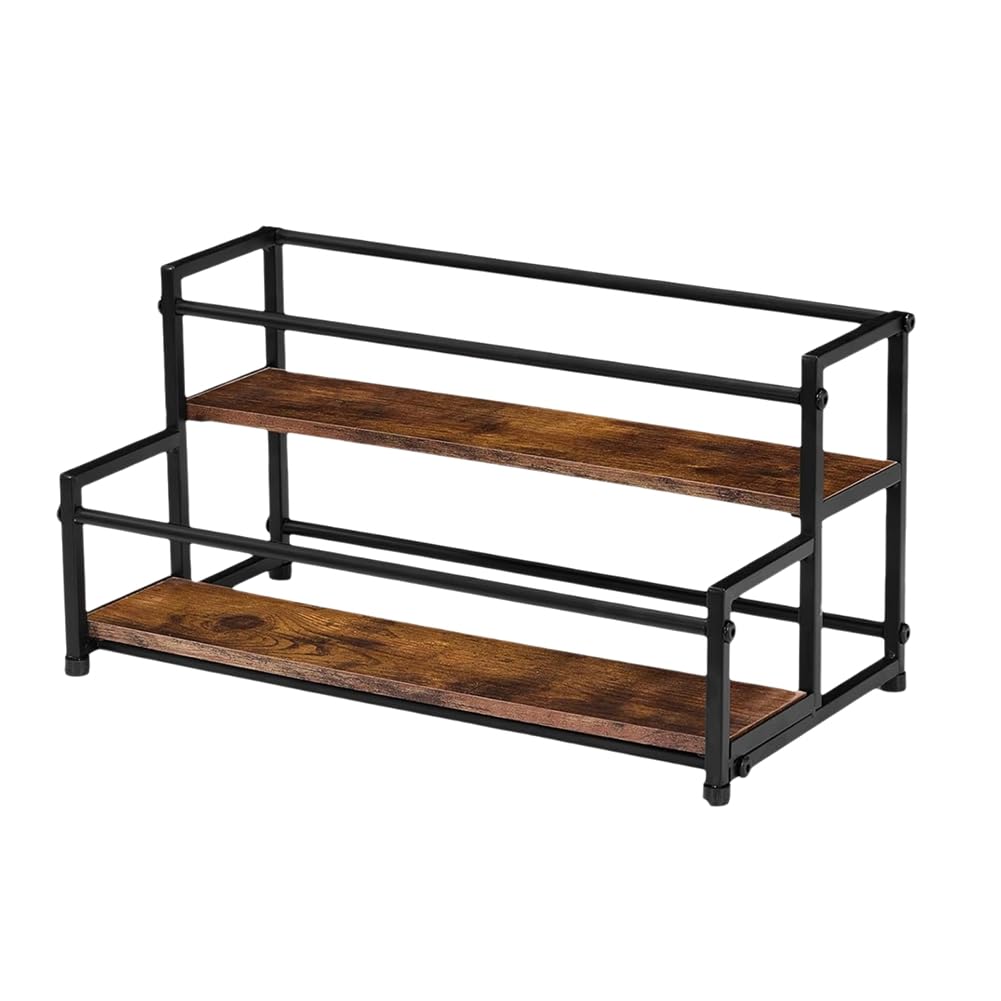 CTRLZS For Coffee Bar Shelf Stand, for Coffee Syrup Organizer,2-Tier 10-Bottle Rack for Coffee Bar, Liquor Bottle Display Shelf Holder