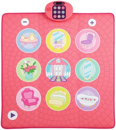 Pink Kids Dance Mat 3+ Years - 5 Difficulty Levels 9 Demo Songs Electronic Dance Pad, Non-Slip Safe Toddler Dance Game with Volume Control, Indoor Outdoor Motor Skills Toy Gift Girls Boys
