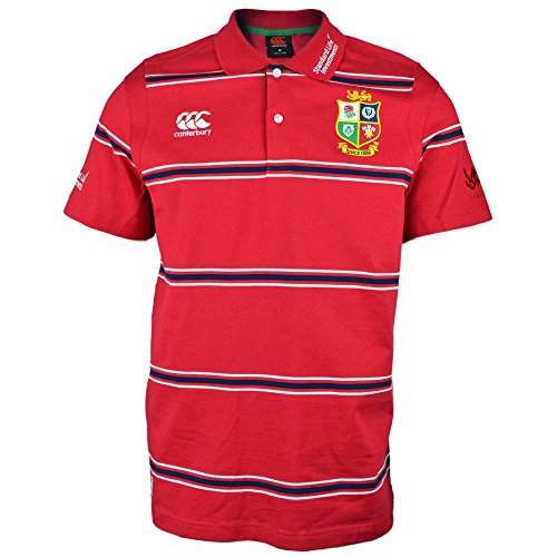 Canterbury British and Irish Lions Cotton Stripe Training Polo Shirt - Small - Red